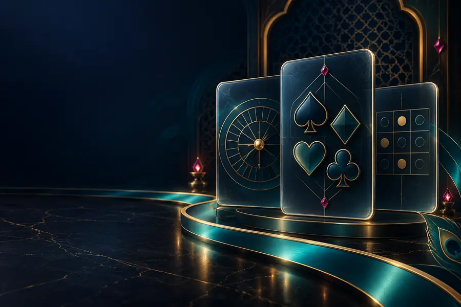 Abstract online game category cards for 77Bet