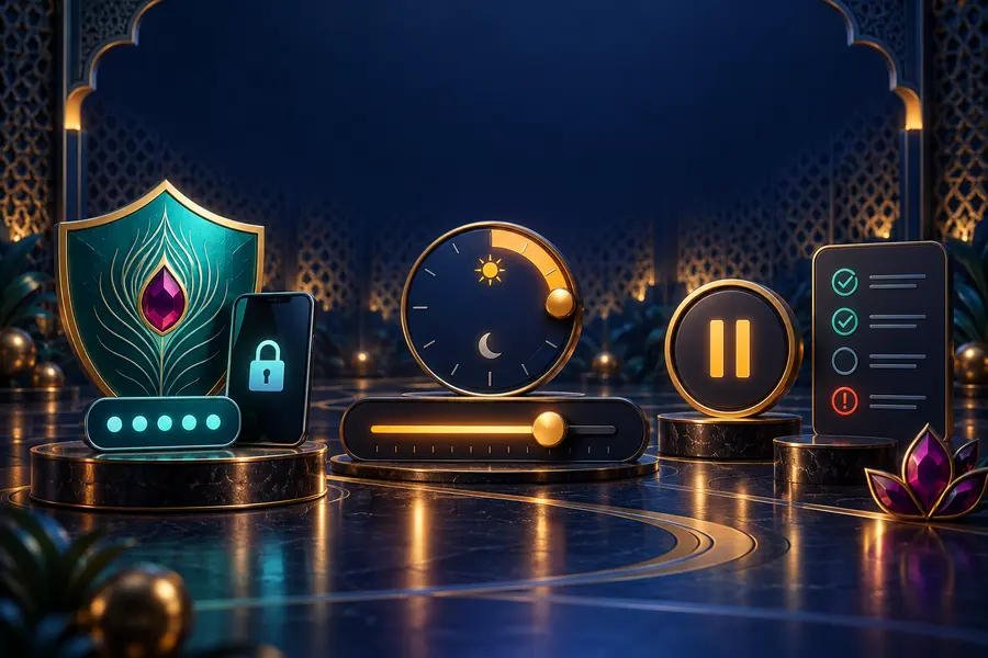 Account security, spending limits and responsible gaming controls